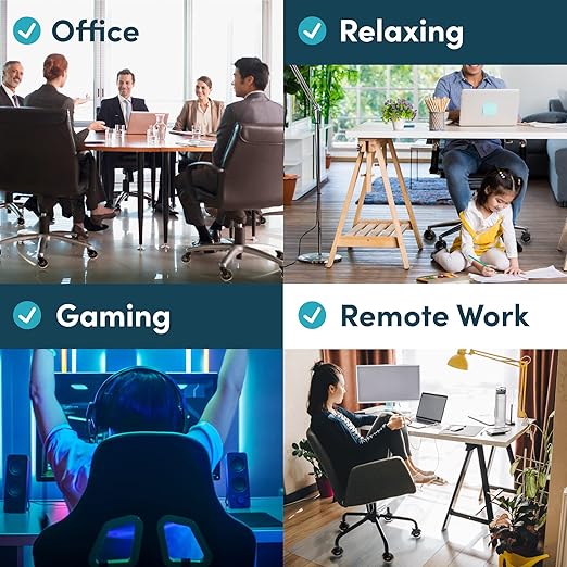 Lifelong Original Office Chair Wheels (As Seen On CNN) Replacement Rubber Chair Casters for Hardwood Floors and Carpet, Set of 5, Heavy Duty Casters for Chairs to Replace Office Chair Mats - Fits 98%