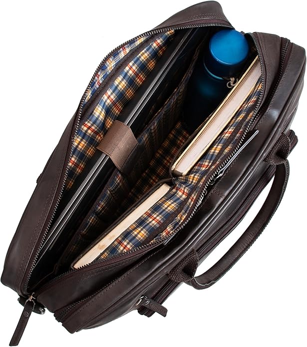 Marc Peter Hamilton Real Leather Business Bag for Men and Women | 15.6 inch Laptop Bag | Shoulder Bag for Men