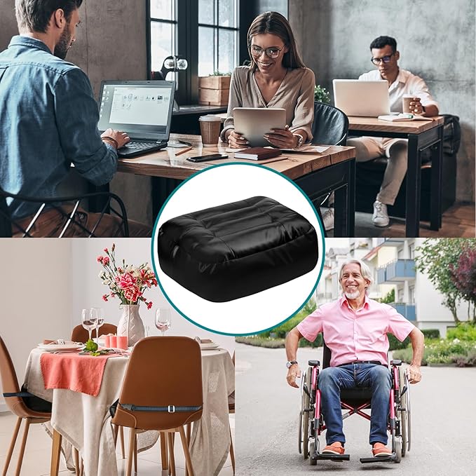 Leather Seat Cushion Extra-Thick Booster Seat with Breathable Bottom Layer Perfect for Office Chair or Car Seat Provides Support for Elderly or Those with Limited Mobility (2)