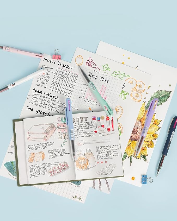 3-in-1 Multicolor Gel Pens, 18 Colors Ballpoint Pen, 0.5mm Gel Pens Fine Point Smooth Writing Pens 6PCS, Cute Nurse Pens Retractable Pens for Dairy, Office, Home, Journaling, Note-Taking, Teacher