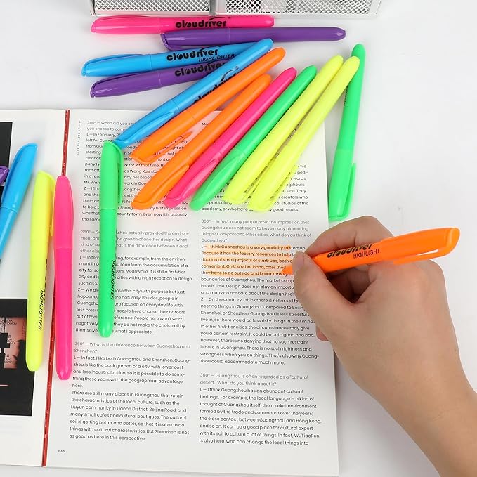 cloudriver Highlighters Bulk Pack Of 120, Assorted Color Highlighter, Chisel Tip, Quick Drying Ink, Highlighters Suitable For Home, School, Office And Shop