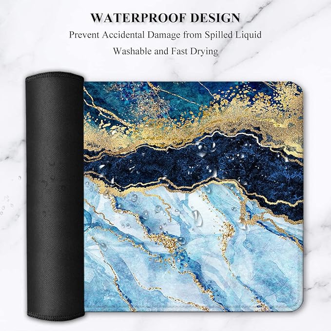 LATEEFAH Large Mouse Pad and Keyboard Wrist Rest, Desk Pad for Keyboard and Mouse, Extended Gaming Mouse Pad with Wrist Support, Waterproof Non-Slip Desk Mouse Mat for Office, Home