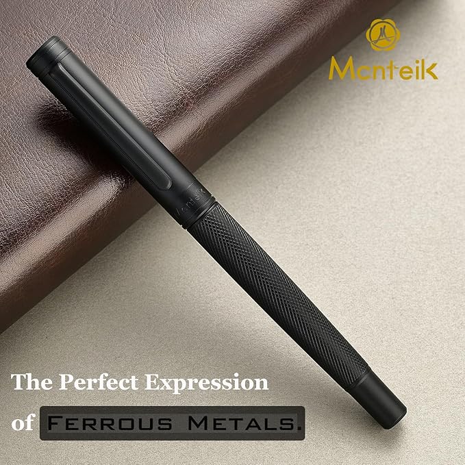 Matte Black Forest Rollerball Pen, Luxury Pen with Schmidt Black Ink Refill, Fancy Pen Gift Set for Men & Women, Business Signature, Executive, Office, Nice Fancy Designer Pens