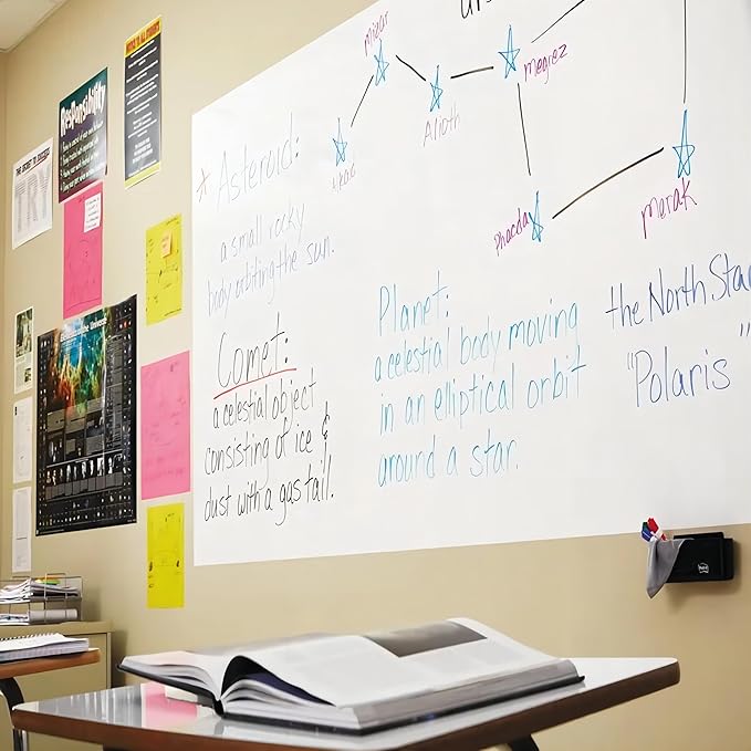 Magnetic Whiteboard Contact Paper, 18" x 24" Stick on Magnetic Dry Erase White Board Sticker on Wall, Easy to Write for Kids Drawing, School, Office, Kitchen Fridge