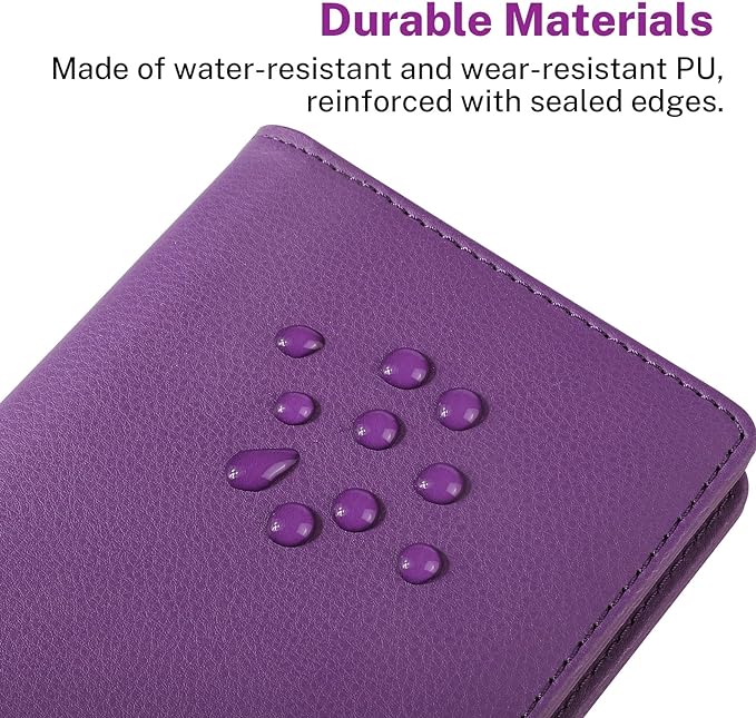 MaxGear Business Card Organizer, 240 Cards Book Portable Business Card Holder for Men & Women, Professional PU Credit Cards Binder File Storage, Purple