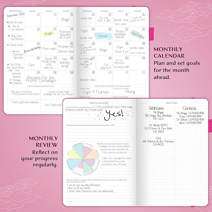 Legend Planner – Weekly & Monthly Life Planner to Hit Your Goals & Live Happier. Organizer Notebook & Productivity Journal. A5 (Hot Pink)