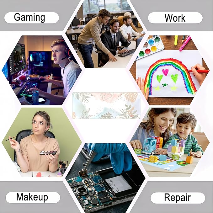 Pastel Boho Leaf Desk Mat Aesthetic Gaming Mouse Pad XL Large Extended Desk Pad Anime Desk Matt for Desktop, Laptop Computer Keyboard and Mouse Mat for Women Office Decor Accessories 31.5x11.8 in