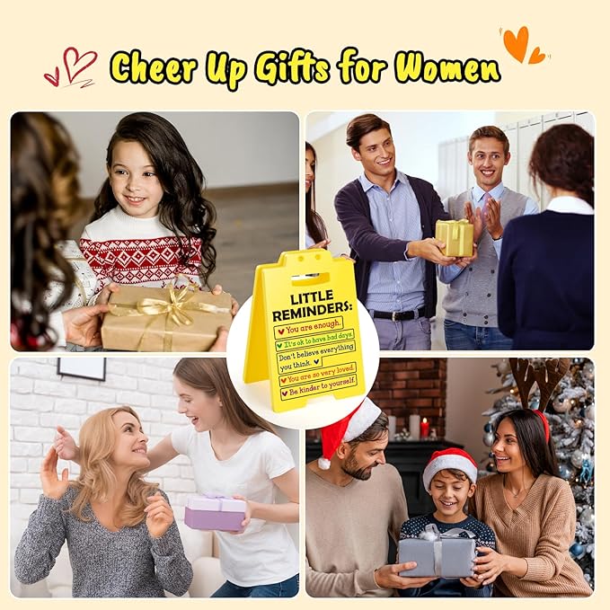 MBL Inspirational Positive Gifts Women - Motivational Mental Health Self Love Gift for Men Coworker College Student Birthday Christmas White Elephant, Little Reminders Office Dorm Decor Sign