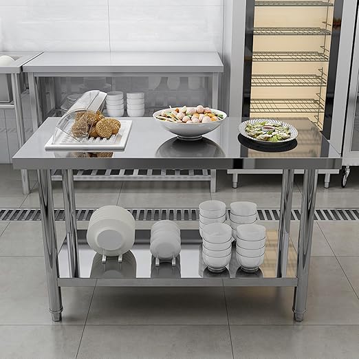 Stainless Steel Table for Prep & Work 24 x 36 Inches, NSF Commercial Heavy Duty Food Prep Worktable with Undershelf for Restaurant, Home and Hotel Christmas Preparation Table
