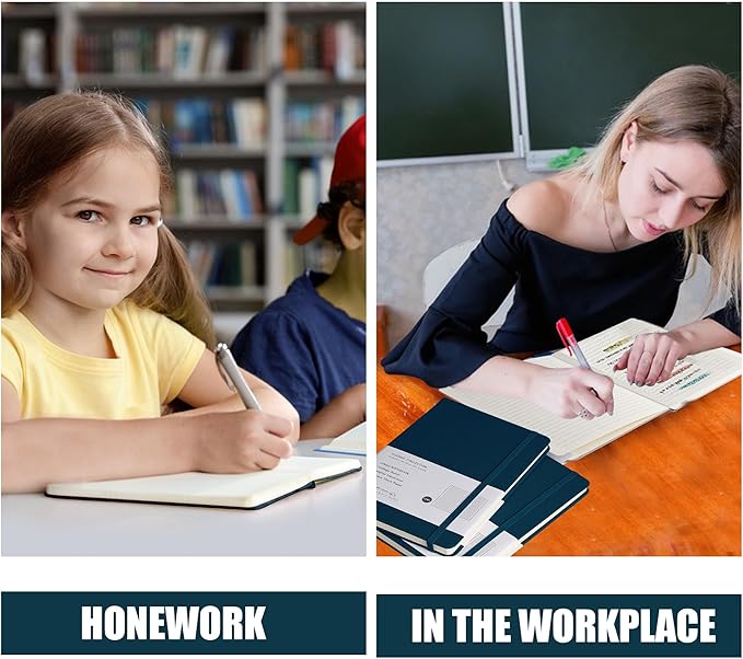 Lined Journal Notebook, 10Pack(Turquoise), 160 Pages, Medium 5.7 inches x 8 inches - 100 gsm Thick Paper, Hardcover