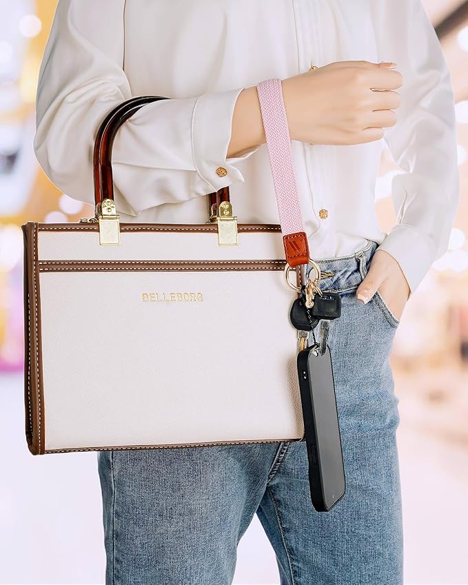 Wristlet Keychain for Women Stretchy Wrist Keychain Lanyard for Phone Case Wallet Id Card Badges (Sand Pink)