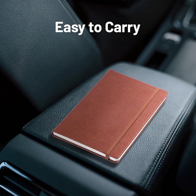 Lined Journal Notebooks for Work 2 Pack, 320 Pages, Medium 5.5 in x 8.5 in - 100 GSM Thick Paper, Hardcover Journal Leather Notebook for Writing & Note Taking, 2 Black