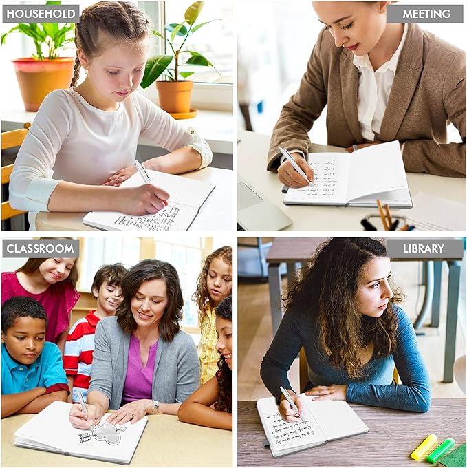 feela 5 Pack Journal Notebook Bulk for School, Hardcover Business Notebooks Classic Ruled Lined Journals with Pen Holder for Work Note Taking, with 5 Black Pens, 120 GSM, 5.1”x8.3”, A5, Gray