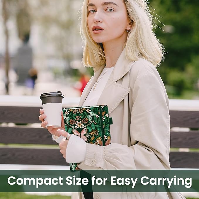 Lined Journal Notebook for Women & Men, Hardcover Leather Journal for writing, A5 College Ruled Notebook for Work & Note Taking, Perfect for Office School Home Supplies, 160 Pages, Butterfly