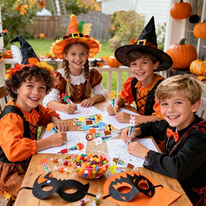 CZWZ 30Pcs Mini Multicolor Pens in One 4-in-1 Cute Pens Bulk for Kids, Ballpoint Pen for Birthdays and Children's Parties, Fun Gifts Assorted Ink Kawaii Pen(Thanksgiving)