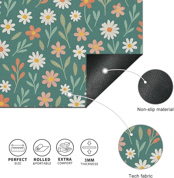 Large Mouse Pad 31.5 x 11.8 Inch Daisy Floral Desk Mat Extended Keyboard Pad Non Slip Computer Mouse Pads Waterproof Desk Pad for Office Accessories Gaming Home Workspace Decor