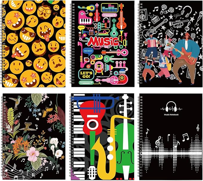 MAXCURY Blank Sheet Music Composition Manuscript Staff Paper Art Music Notebook Black 100 Pages 26x19cm (Music Machine)