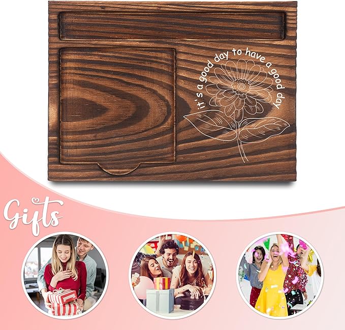 Motivational Gifts, Inspirational Gifts, Positive Gifts, Encouraging Gifts, Sticky Note Holder, Post-it Note Dispenser for Desk, Wooden Post-it Note & Pen Holder 6.5" x 4.7" - FTA119