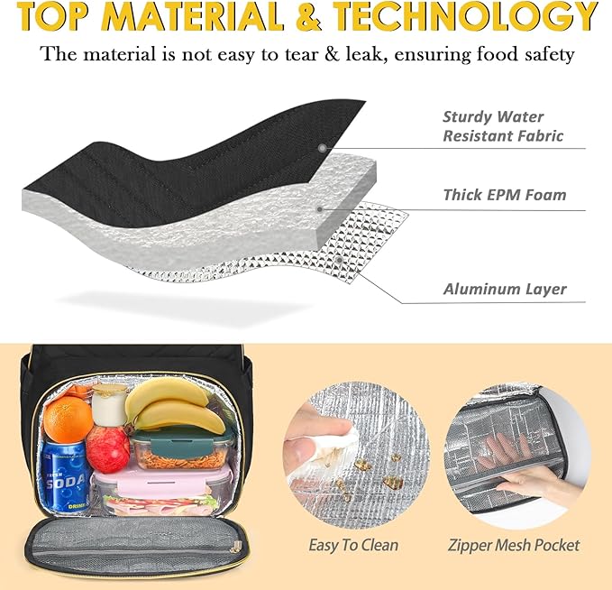 MATEIN Lunch Backpack for Women, 15.6inch Laptop Work Backpack with Insulated Cooler Compartment, Water Resistant Teacher Nurse Backpack with USB Port for College Picnic Camping Beaches, Women Gifts