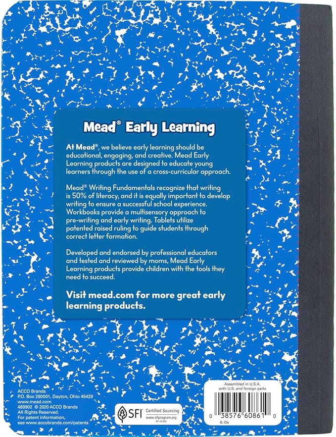 Mead Primary Composition Book, Ruled, Grades K-2, 100 Sheets, 7-1/2" x 9-3/4", 4 Pack (610053-ECM)