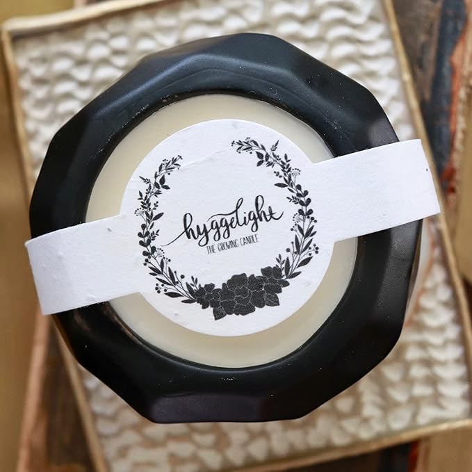 Hyggelight - The Growing Candle, Coffee Scented, 13oz Ceramic Pot, Aromatherapy Candles, 100% Soy, Cream and Espresso Aroma for Home, Emma