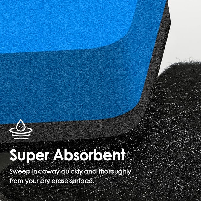 MaxGear Dry Erase Erasers, 48 Pack Magnetic Whiteboard Erasers for Classroom, Mini Whiteboard Cleaning Pads, Chalkboard Wiper Teacher Supplies for School, Office, Home (Blue, 2 x 2 Inch