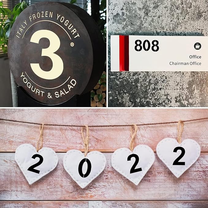 1 Inch Plastic Number Stencils - Reusable Digital Painting Templates for Cake Stencil Address Number Painting