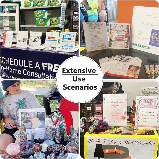 MaxGear Acrylic Sign Holder 8.5 X 11 inches Slant Back Sign Holder Clear Sign Display Holder Plastic Display Stands Table Sign Display Holder for Office, Home, Store, Restaurant - Vertical, 36 Pack