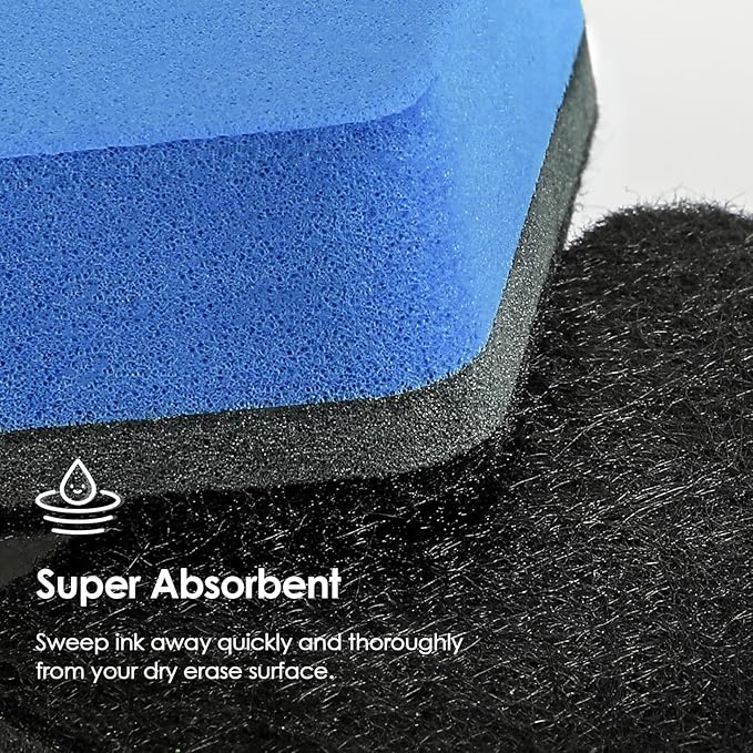 MaxGear 48 Pack Dry Erase Erasers, Magnetic Whiteboard Dry Erasers for Classroom, Mini Whiteboard Cleaning Pads, Chalkboard Wiper Teacher Supplies for School, Office, Home (6 Color Set, 2 x 2 Inch