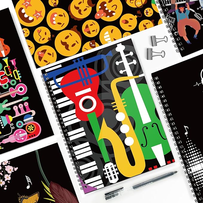 MAXCURY Blank Sheet Music Composition Manuscript Staff Paper Art Music Notebook Black 100 Pages 26x19cm (Music Machine)