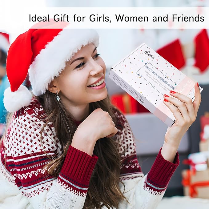 Dotted Journal Kit, Feela Dot Grid Journal Hardcover Planner Notebook Set For Beginners Women Girls Note Taking with Journaling Supplies Stencils Stickers Pens Accessories, A5, 224 Pages, Red