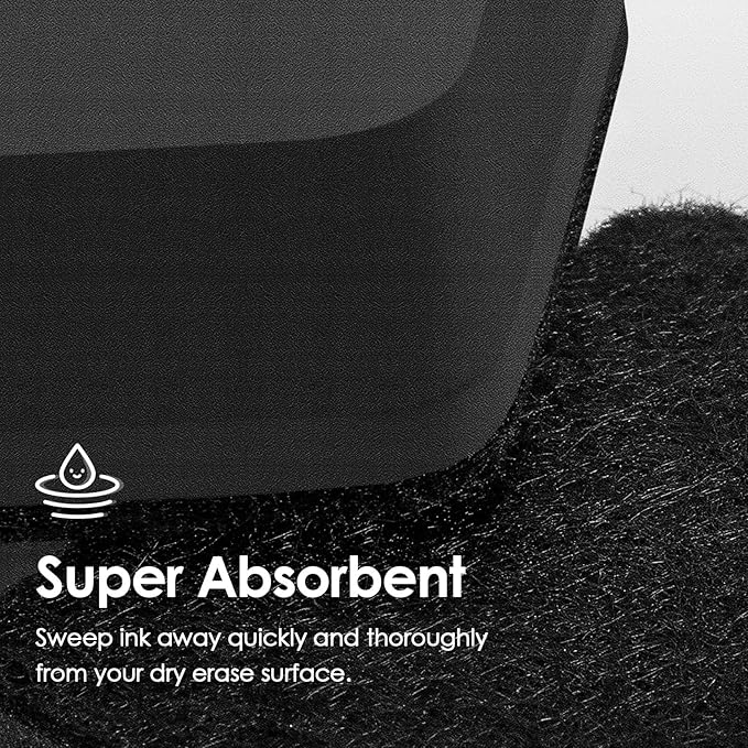 MaxGear Dry Erase Erasers, 24 Pack Magnetic Whiteboard Erasers for Classroom, Mini Whiteboard Cleaning Pads Bulk, Chalkboard Wiper Teacher Supplies for School, Office, Home (Black, 2 x 2 x 0.6 Inch