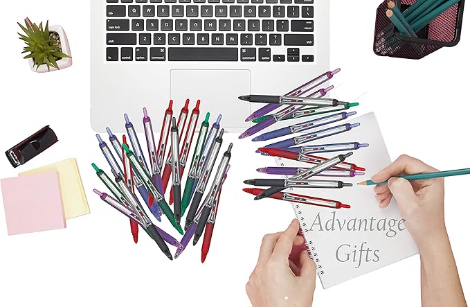 Precise V5 RT Retractable Rolling Ball Pens, Extra Fine Point (.5mm), Assorted Colors Black/Blue/Red Ink, 4-pk; Premium Comfort Grip, Bundle with Plastic Reusable Pouch