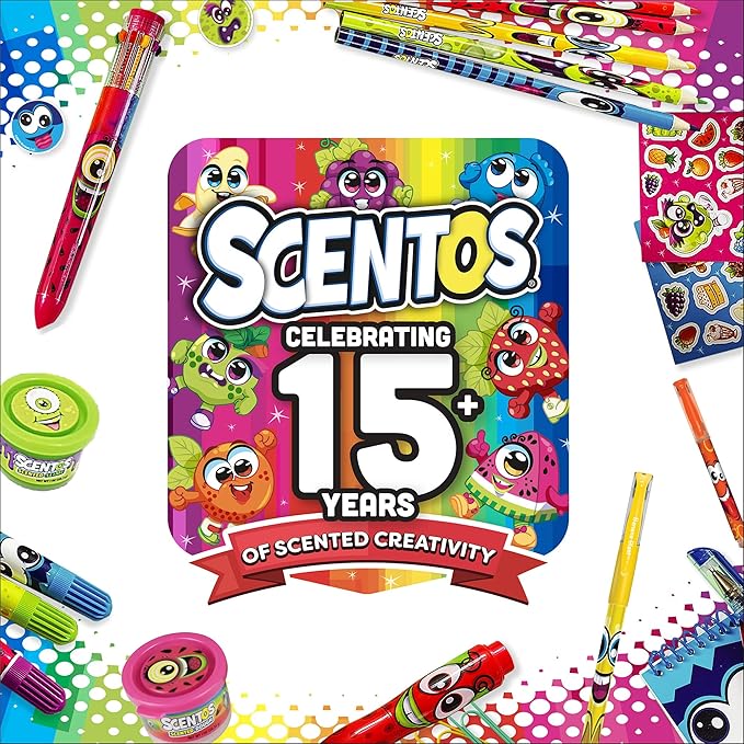 Scentos Scented Gel Pens for Kids - Assorted Colorful Pens - Fine Point Gel Pen Set - For Ages 3 and Up - 24 Count