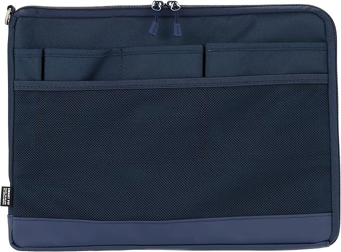 LIHIT LAB Laptop Sleeve, Water & Stain Repellent, Horizontal, 13.4" x 9.8", Navy (A7681-11)