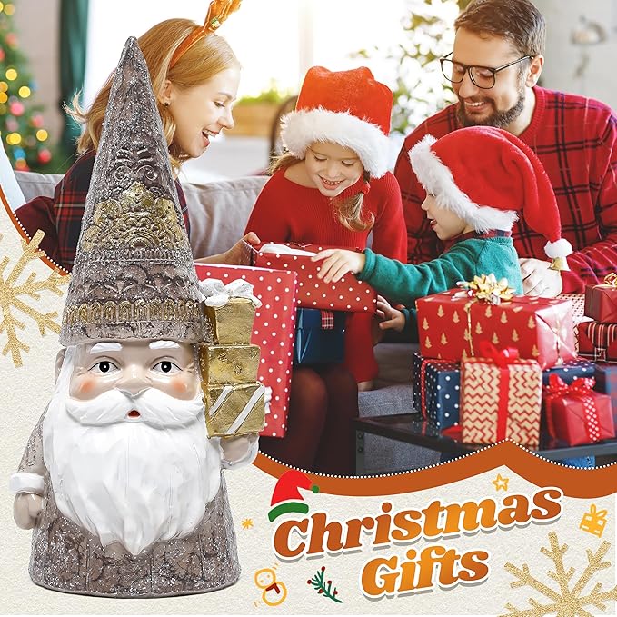 Leekung Gnome Statues for Christmas Decorations- Christmas Gnomes Figurines for Tabletop Shelf Fireplace Mantle Table Decor,Winter Retro Holiday Indoor Home Decorations,Xmas New Year Gifts for Women