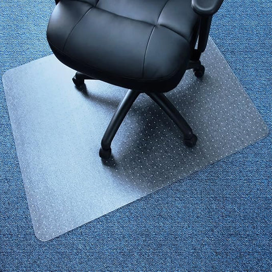 Marvelux Office Chair Mat for Low Pile Carpets 48" x 51” Clear Vinyl Protector Mat for Under Desks, Rectangular PVC Carpeted Floor Mat for Gaming Chairs and Computer Desks
