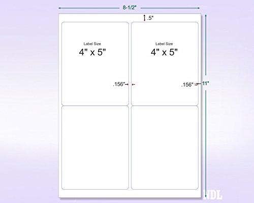 NextDayLabels - 8-1/2 x 11" Neon Color High Light Fluorescent Labels for Laser & Inkjet Printer (Yellow Fluorescent, 4 x 5" - 4 Per Page | 100 Labels)