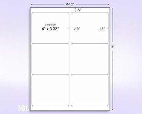 NextDayLabels - 8-1/2 x 11 Neon Color High Light Fluorescent Labels for Laser & Inkjet Printer (Blue Fluorescent, 4" x 3-1/3" - 6 Per Page | 150 Labels)