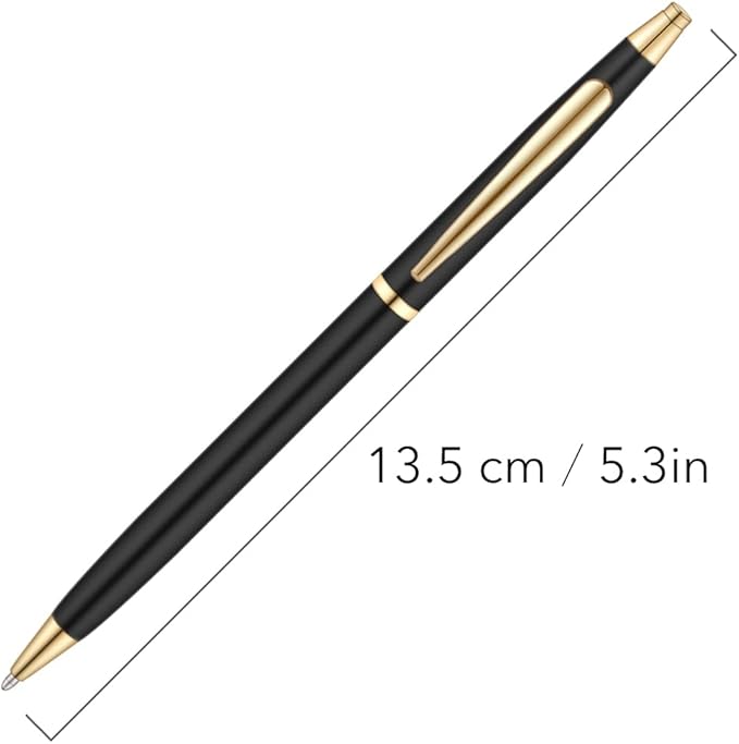 Unibene Slim Metallic Retractable Ballpoint Pens - Black & Gold, Nice Gift for Business Office Students Teachers Wedding Christmas, Medium Point(1 mm) 6 Pack-Black ink
