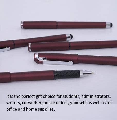 MiSiBao 0.5mm Black Ink Gel Ink Rollerball Pens 2 in 1 Medium Point Pens with Stylus Work Pen Smooth Writing for Office (Black Ink 18-pack 0.5mm Red)