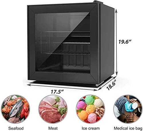Northair Mini Freezer 1.1 Cu Ft with Glass Display Door 7 Temperature Settings for Ice Cream/Breast Milk/Sea Food/High-alcohol Liquor