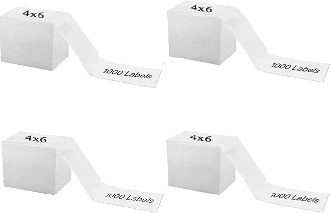 OausTect 4x6 Shipping Label 4000 Fanfold Labels for Rollo, Zebra Direct Thermal Printer, with Perforations