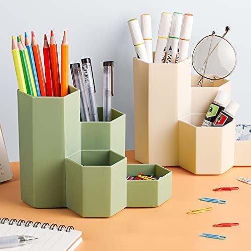 Pencil Holder Pens Cup Small Desk Organizer Cute Desk Accessories & Workspace for Office/School/Home (Green)