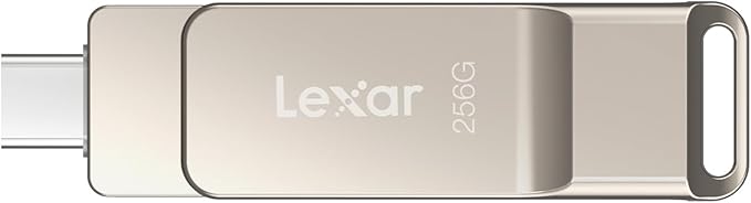Lexar D40E 256GB Dual USB 3.2 Gen 1 Type-C Jump Drive, USB-C Flash Metal Housing Swivel Design Thumb Drive