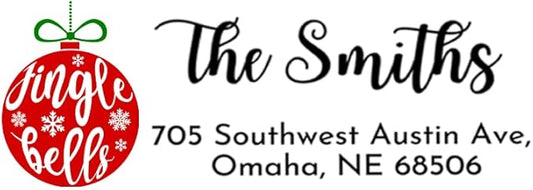 Personalized Christmas Return Address Labels - Custom Holiday Return Address Labels, Set of 120 Self Adhesive Mailing Rectangle Personalized Name Stickers (Pattern 3)