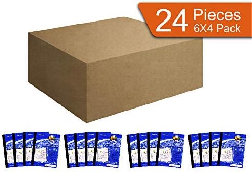 Mintra Primary Composition Notebook, 24 units 6-4 Pack, Blue Cover, 80 Sheets, 7.5in x 9.75in, 1/2 Sheet, Ruled with Drawing Area, Flexible Hardcover Journal, Grades K-2, School & Home Use