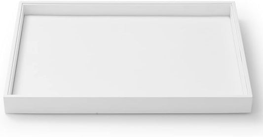 Oirlv Premium White Leather Stackable Jewelry Tray Flat Jewelry Organizer Tray for Jewelry Accessory Trade showcase