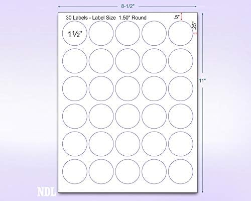 NextDayLabels 8-1/2 x 11" Neon Color High Light Fluorescent Labels for Laser & Inkjet Printer (Blue Fluorescent, 1.5" Round - 30 Per Page | 750 Labels)