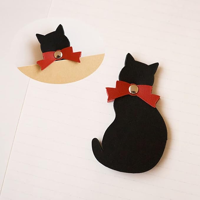 Leather Bookmark Cat Shape Page Label,Cute Page Marker for Reading Marks,Book Lovers Gift